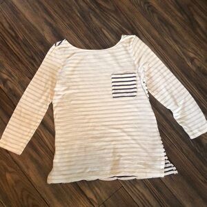Striped 3/4 sleeve tee
